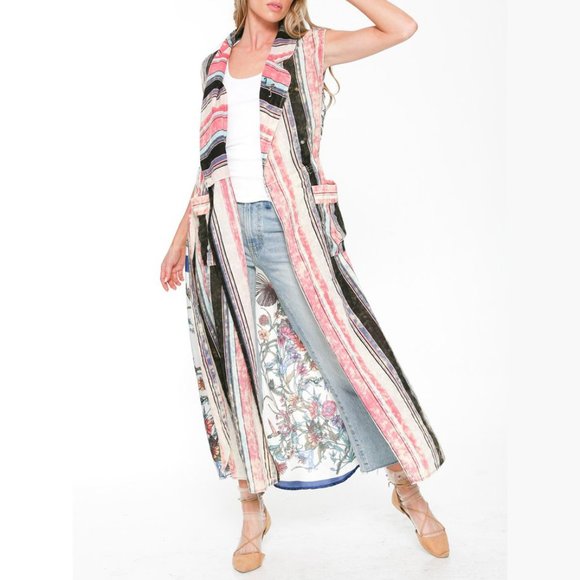 Aratta Hold Your Breath Maxi Dress NWT • Reg $230 • Acid Wash • Floral • Striped - Picture 5 of 8